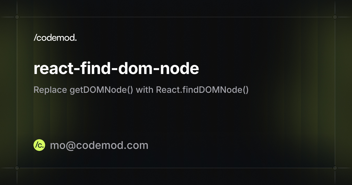 react-find-dom-node - Codemod Registry