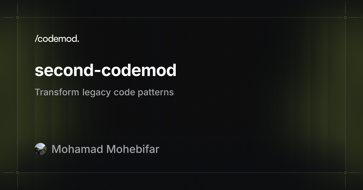 second-codemod - Codemod Registry