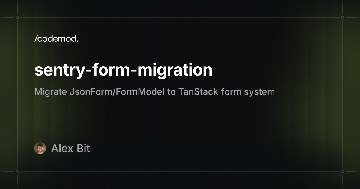sentry-form-migration - Codemod Registry