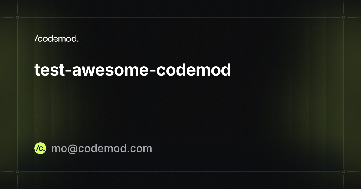 test-awesome-codemod - Codemod Registry